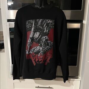Berserk Black Graphic Crewneck Sweatshirt Brand New without Tags Large .